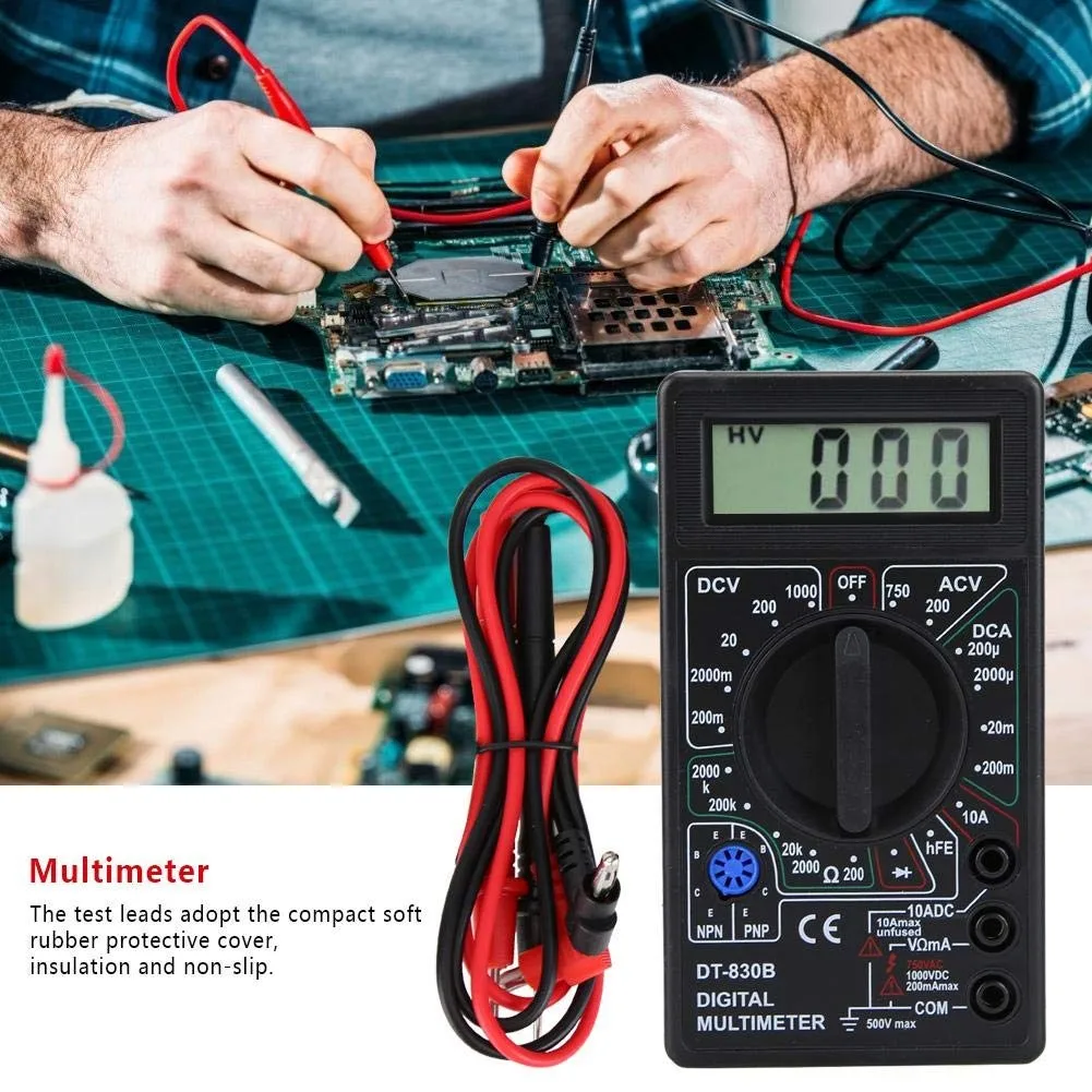 

Цифровой мультиметр DT830B, вольтметр, амперметр с ЖК дисплеем, Измеритель постоянного и переменного тока, Интеллектуальный электроприбор