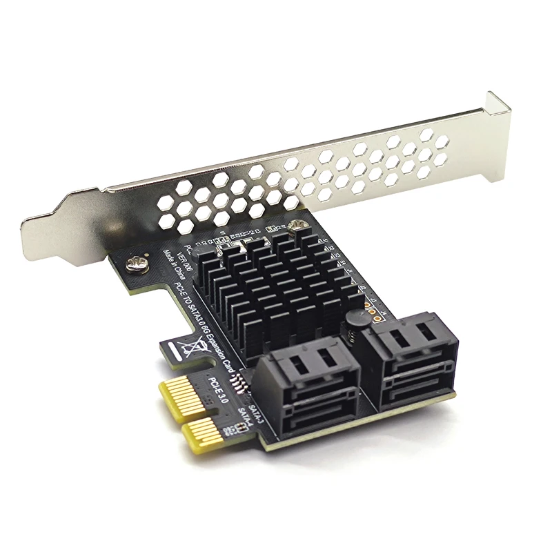 

SATA PCI e Adapter 4 Port SATA 3.0 to PCIe x1 GEN3 Expansion Adapter Card SATA 3 III PCI-e PCI Express Converter ASMedia ASM1064