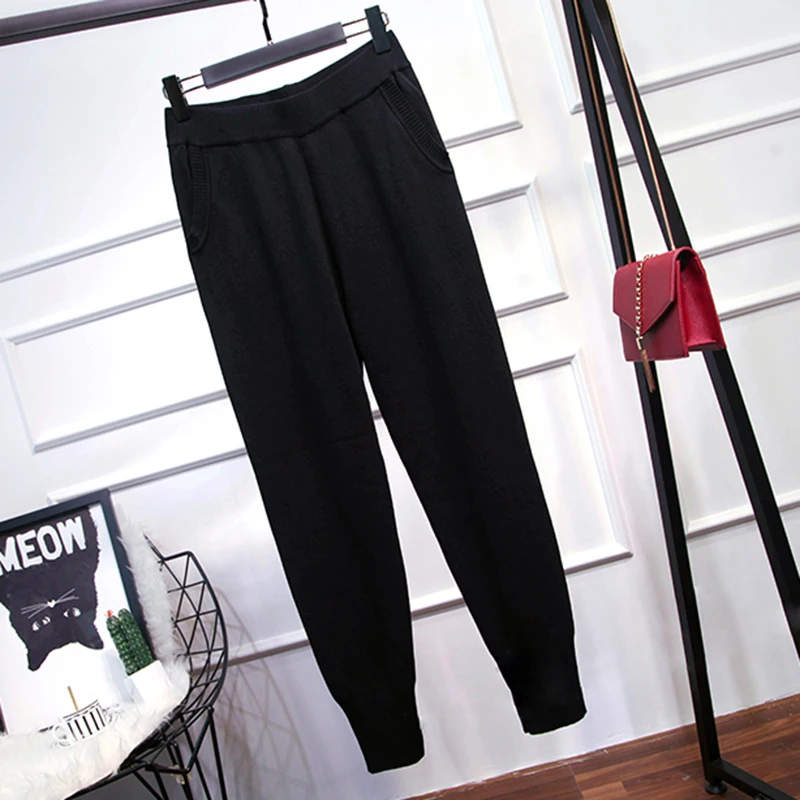 Женский костюм с вышивкой стильный подиумный комплект из Свитера и брюк 2020 |