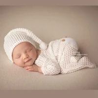 2021 newborn photography props white outfit infant girl boy romperhat fotografia accessories baby photo studio shoot clothes