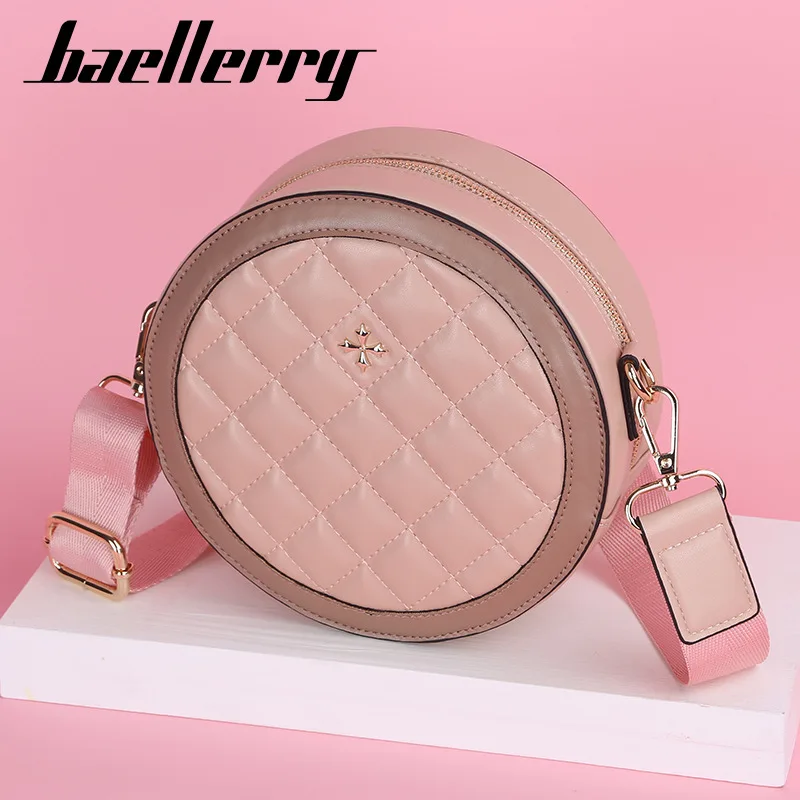 

Baellerry Shoulder Bags 2021 Women's Brand Circular Pink Crossbody Bag with Free Shipping Ladies Office Handbag Cellphone Wallet