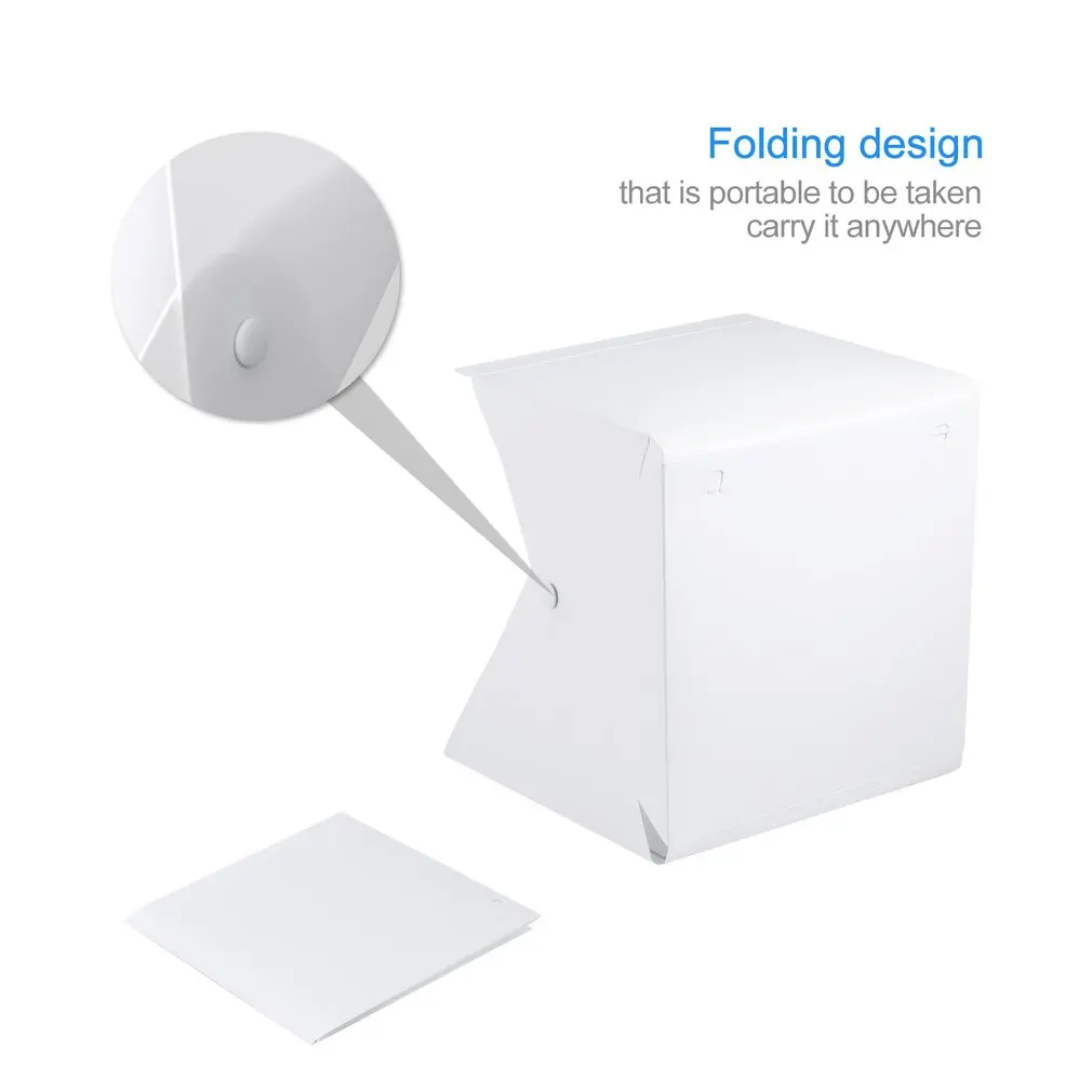 Lerbyee Folding Lightbox Photography Studio Softbox LED Light Soft Box Camera Photo Background Lighting for Smartphone | Электроника