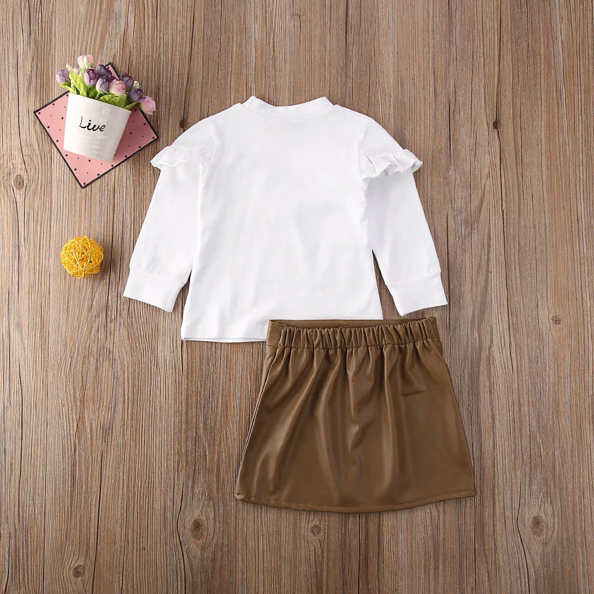 Модный осенне-зимний комплект одежды для маленьких девочек пуловер топы с