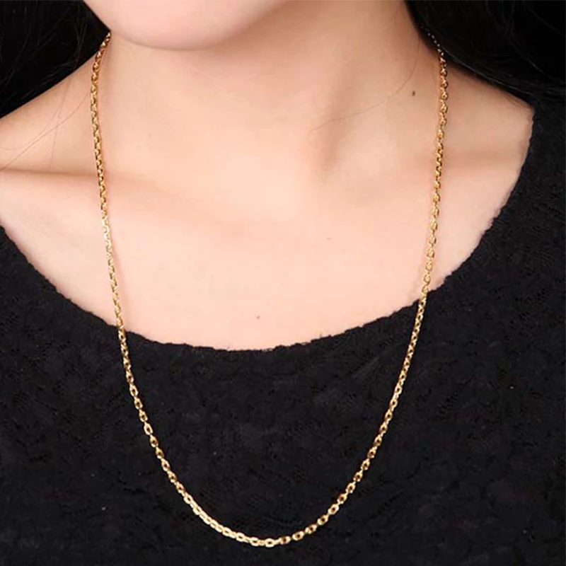 Ожерелье унисекс из натурального 18-каратного золота цепочка с подвеской