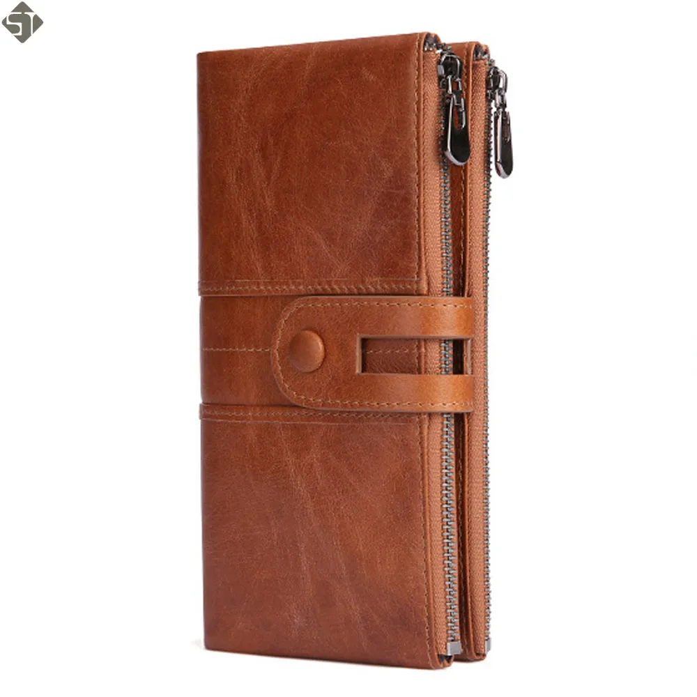 Новый женский кошелек из натуральной кожи длинный клатч Женский Мужской модный