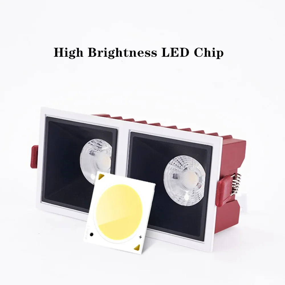 Затемнения с антибликовым покрытием светодиодный Утопленный вниз светильник 24