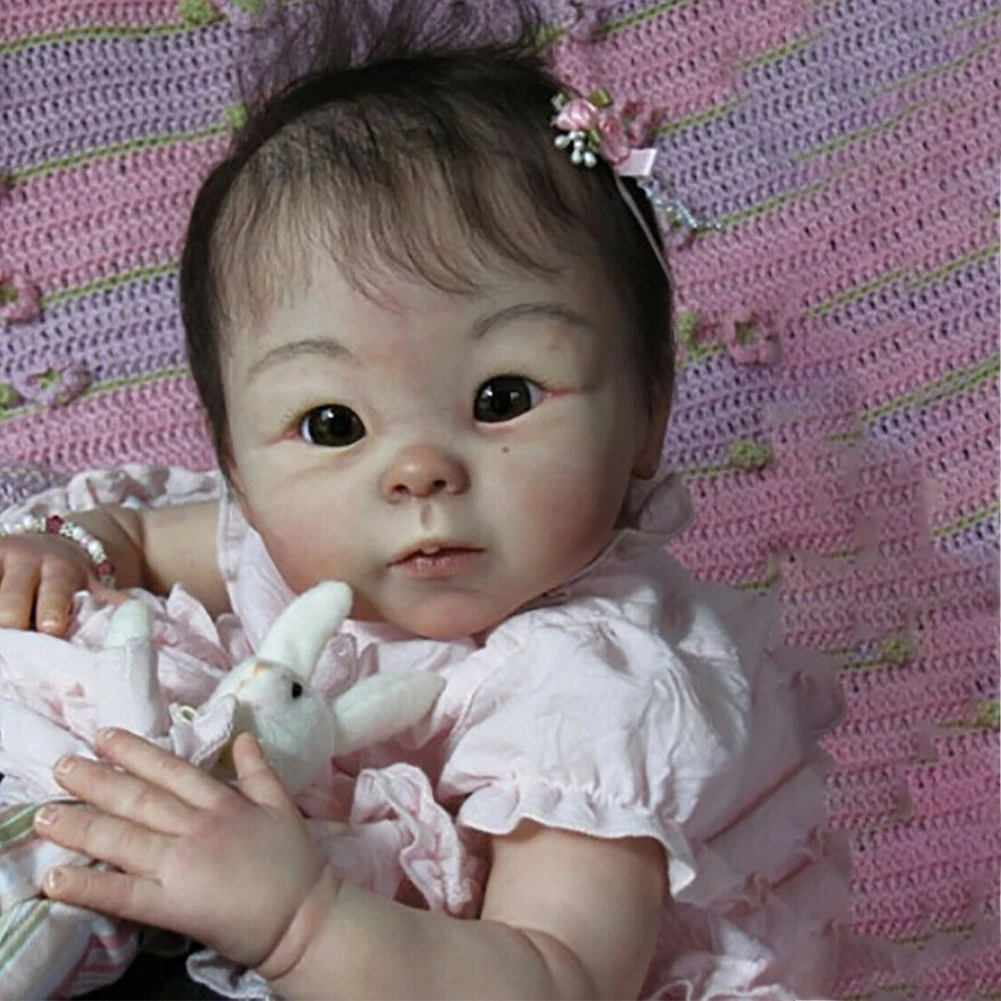 

19inch 3/4 Limbs Reborn Baby Doll Kit Mold Head Birthday Gift Unfinished Unpainted Realistic Lifelike DIY Non Toxic Soft Vinyl