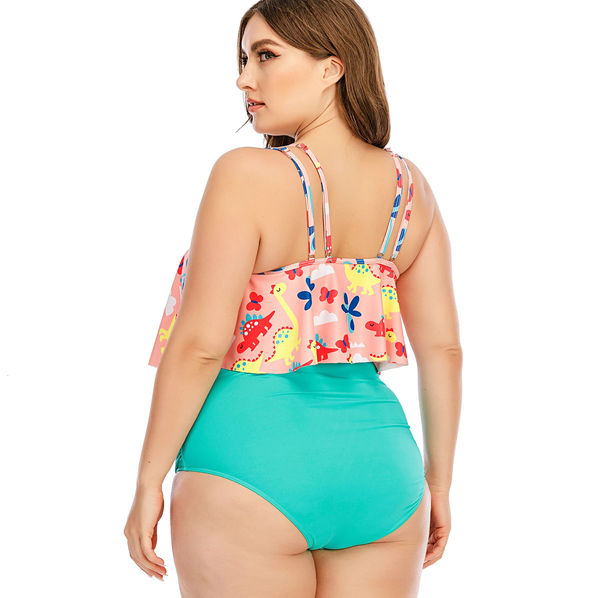 

Swimsuit Push Up 2021 New Bikini Plus Size Women Beachwear High Waist Separable Yards Female Print Polyester Sierra Surfer Suit