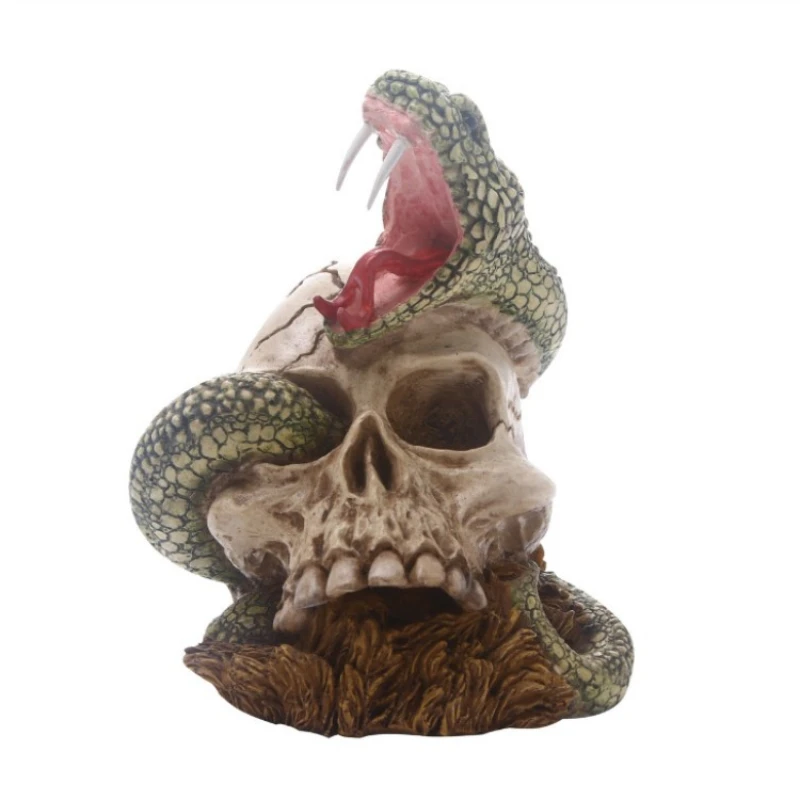 

Статуя черепа человека для домашнего декора, статуэтки из смолы, украшение на Хэллоуин, скульптура, медицинская обучающая эскизная модель, ...