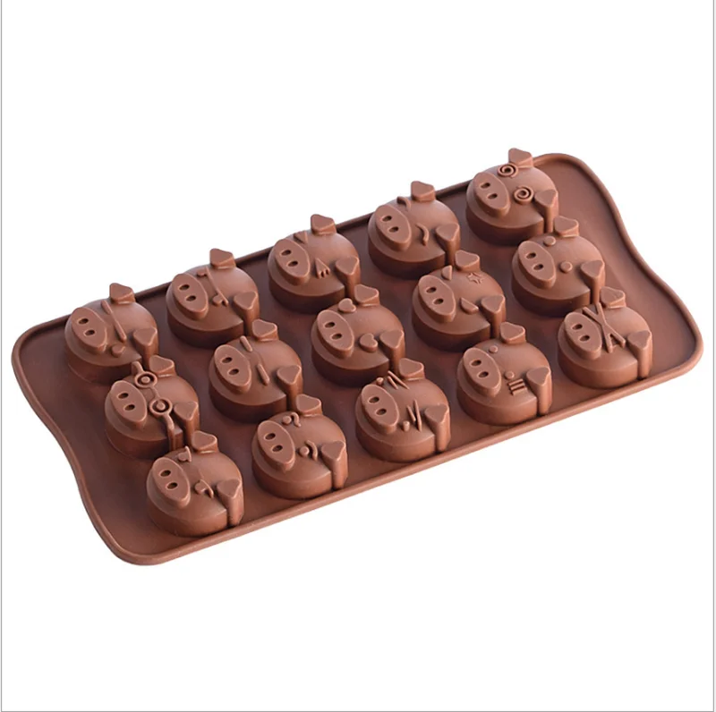 15 отверстий забавная силиконовая форма в форме свиньи для мыла конфет помадки