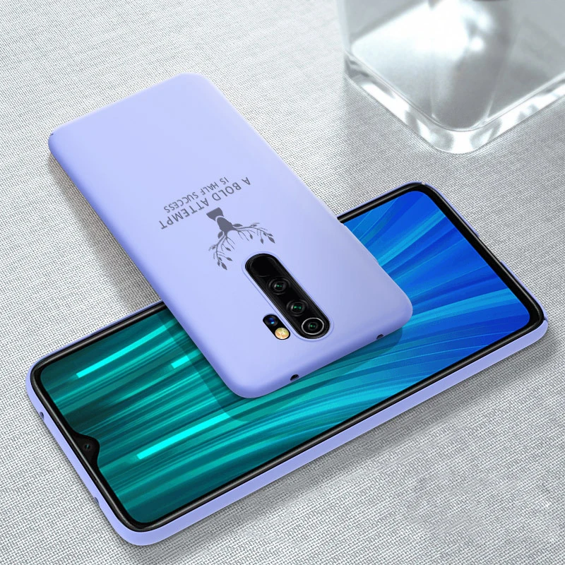 Purple Жесткие чехлы с жидкостью для Xiaomi Redmi Note 8 Pro Note 8 чехол на ощупь противоударный полный защитный жесткий чехол на заднюю панель Funda Shell - Цвет: Purple