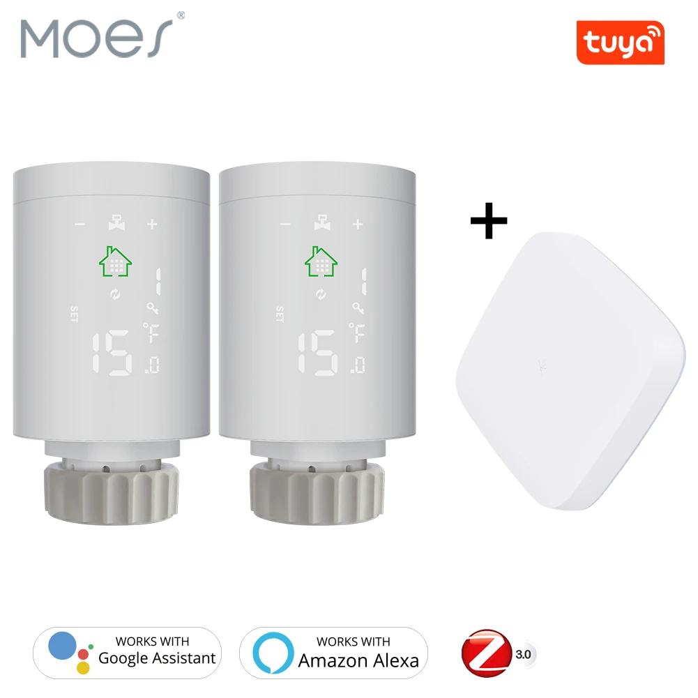 

TRV ZigBee3.0 Smart Radiator Actuator Programmable Thermostatic Radiator Valve Temperature Controller Voice Control via Alexa