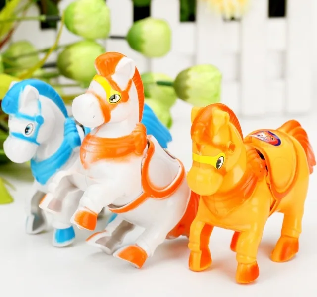 

horse chain Pull Back Baby Plastic Childhood Educational Chains Wind-up Horse Toys Chain Jump Vaulting Child Toy Cartoon