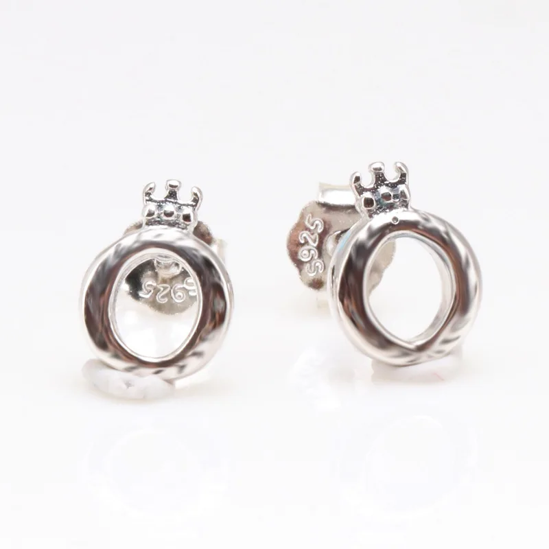

Original 925 Sterling Silver pandoradora Earring Polished Crown O Earring For Women Wedding Gift Fashion Jewelry