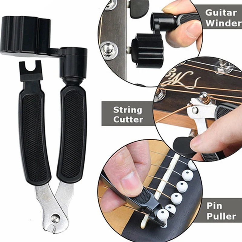 

Acoustic Guitar String Winder Bridge Remover Pin Puller String Cutter Multifunctional Guitar Tuning Tool Bass Guitar Accessories