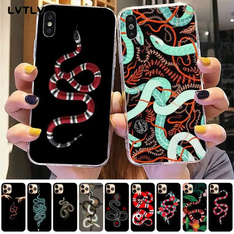 

Luxury brand snake shaped Custom Soft Phone Case for iPhone 13 8 7 6 6S Plus X 5S SE 2020 XR 11 12 pro XS MAX