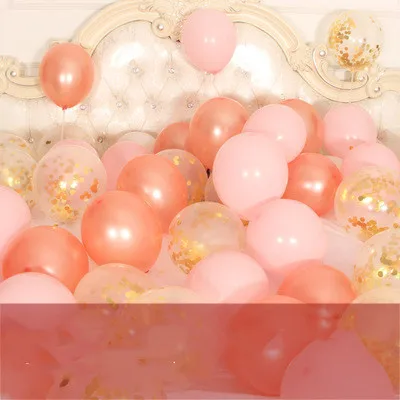 pink rose gold gold 15 шт./лот, 12 дюймов, металлические хромированные латексные шары+ прозрачные Серебристые конфетти, шары на свадьбу, день рождения, розовое золото, латексные вечерние шары, Декор - Цвет: pink rose gold gold