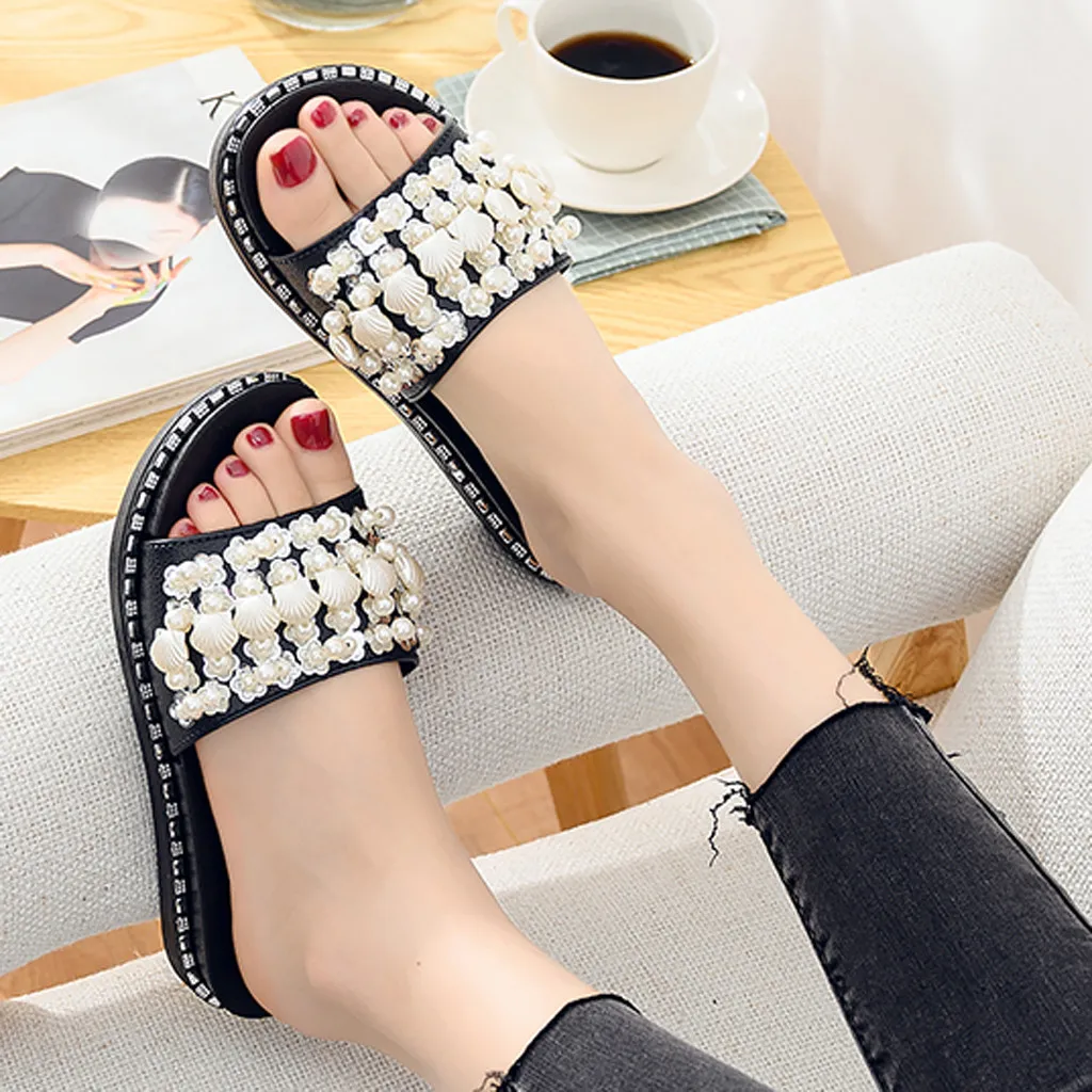 SAGACE летние тапочки для девушек и женщин в богемном стиле из бисера пляжа Летние