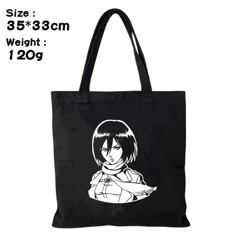 

New Anime Attack On Titan Students Shoulder Storage Bags Shopping Tote Bags for Men and Women Portable Canvas Satchel Handbags