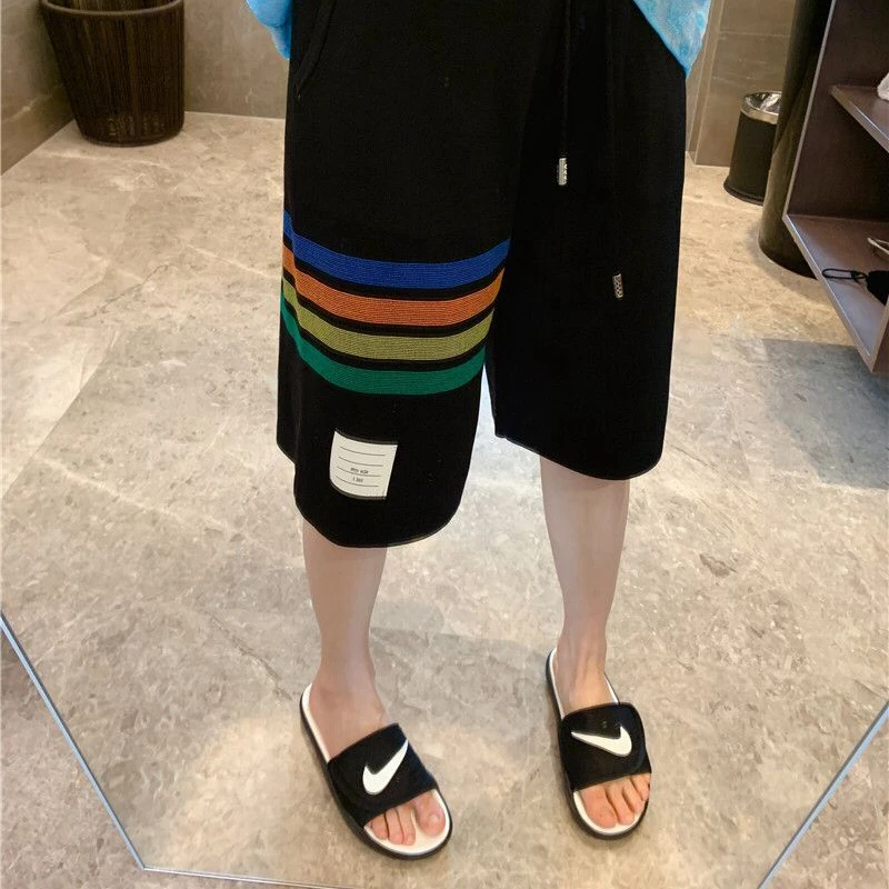 

2021 Shorts Women Clothing New Summer Plus Size Shorts For Womens Ladies Clothes Harajuku Short Casual Striped Korea Style Pants