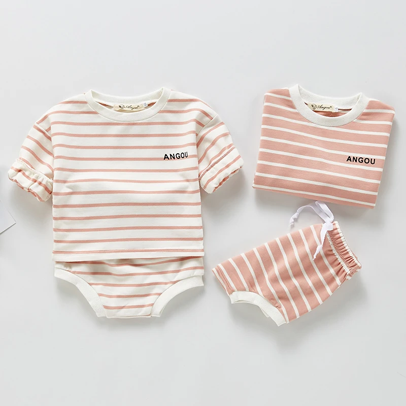 

Baby Girl Clothes Spring Autumn Long Sleeve Cotton Stripe T-shirt+PP Shorts Girls Newborn Baby Girls Clothes Outfits