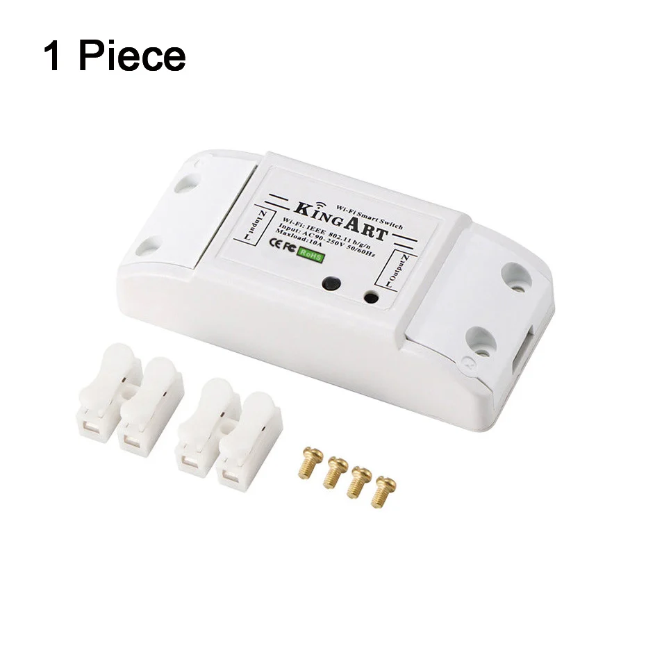 1 piece Smart WIFI Control Switch Accessory Anywhere APP Remote Timing Turn ON / OFF Home Electricity AC90-250V Work With Google Home - Цвет: 1 piece