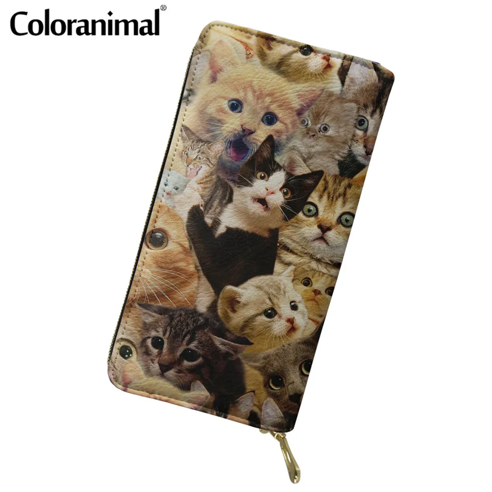 Coloranimal 2021 Новый стиль Дамский бумажник из искусственной кожи милые 3D с рисунками