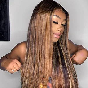 Цветные 13*6 парики на кружеве человеческие волосы Омбре Remy бразильские Прямые кружевные передние человеческие волосы парик для черных женщин отбеленные узлы