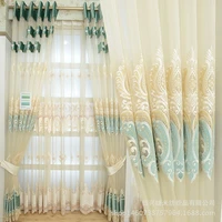 hollow out tapestry embroidery gauze green beige jian european style living room dining room curtain and window screen