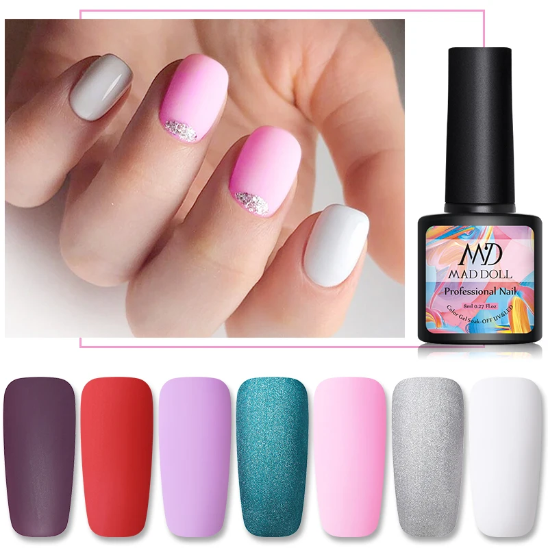 MAD DOLL 8 мл матовый УФ гель для ногтей цветов Матовая поверхность Гель лак