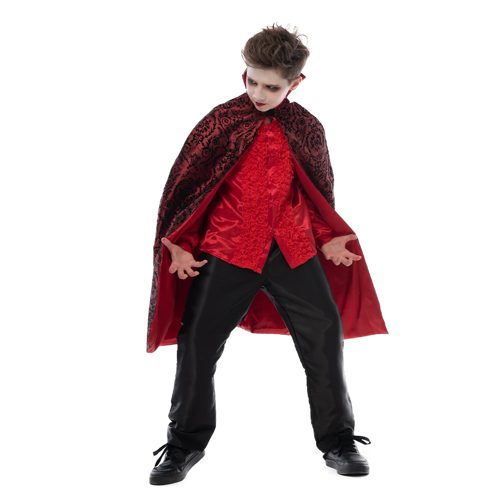 

Snailify 2020 Classic Dracula Costume Boys Gothic Vampire Cloak Halloween Party Oufits for Kids