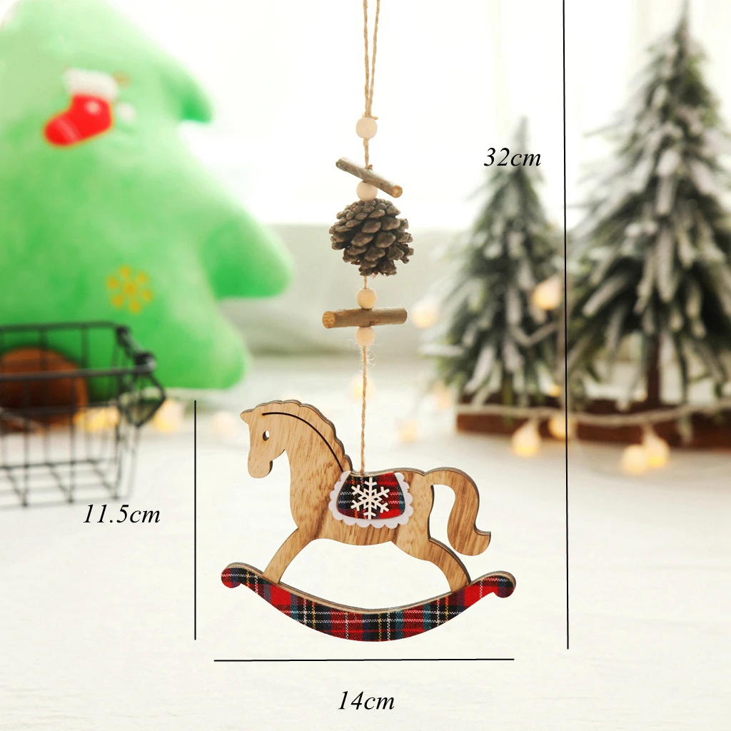 1 шт. Деревянные Подвески в виде Троянской лошади/оленя с сосновой конусой