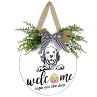at69 interchangeable seasonal welcome sign wood door wreath with bow pet wall hanging porch christmas holiday decoration