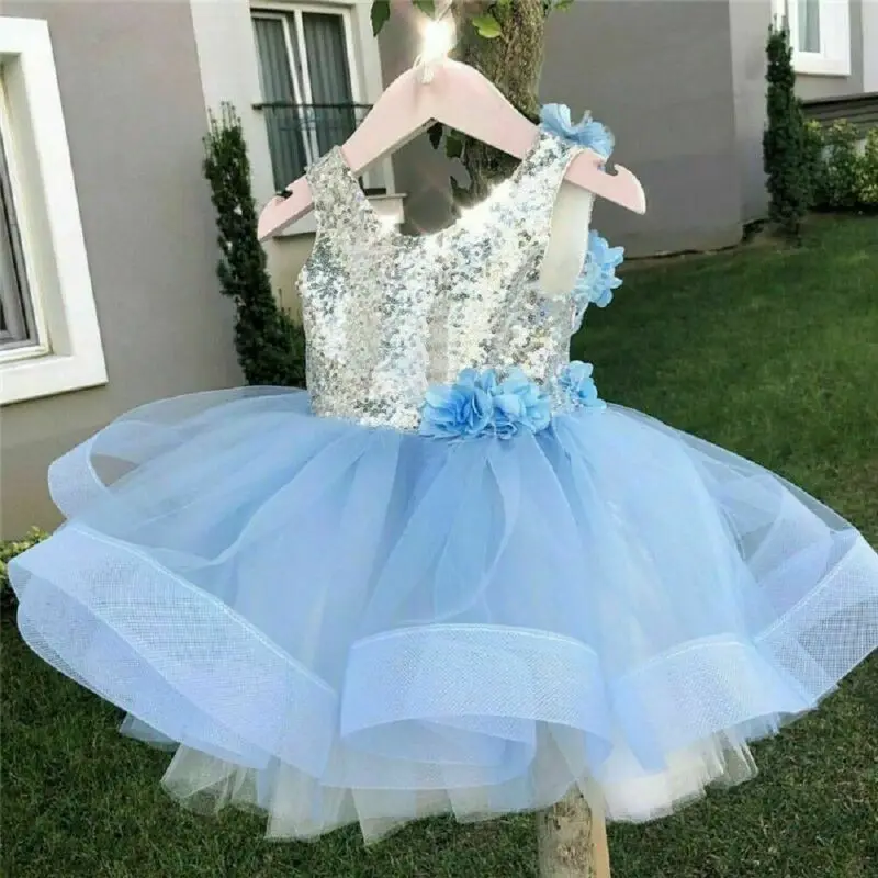 Girl Kids Tutu Dress Sequins Princess Party Wedding Flower Tulle Dresses | Детская одежда и обувь