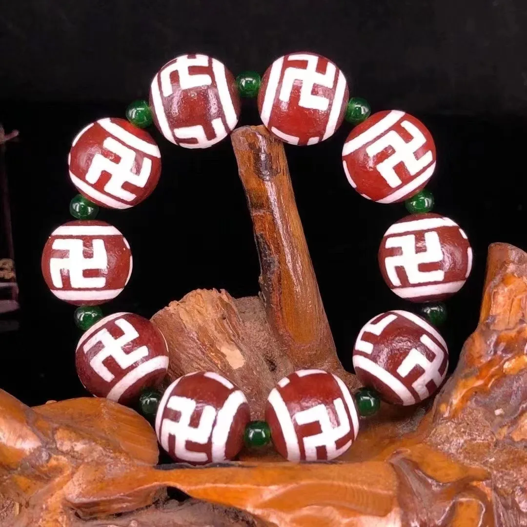 

Joyas Pure natural gemstone bracelet bracciale donna armband heren kralen armbandTibet natural agate high quality Ethnic style