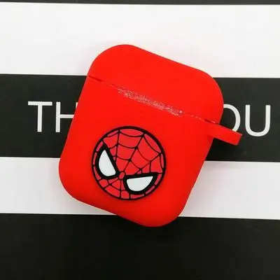 Spiderman Marvel, Человек-паук, Супермен, беспроводные наушники, Airpods, чехол, сумка для Apple AirPods1/2, черный, красный, Бэтмен, bluetooth-гарнитура, коробка - Цвет: Spiderman