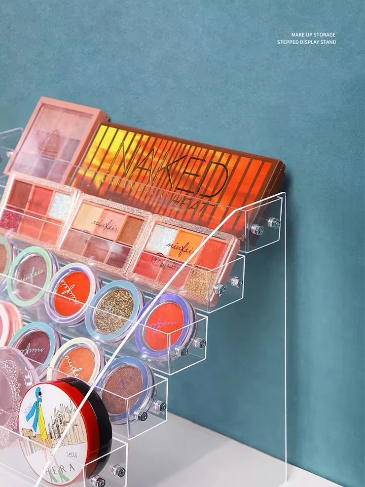 

Clear Acrylic Makeup Organizer Eye Shadow Makeup Powder Storage Box Lipstick Nail Polish Rack Holder Perfume Air Cushion Case