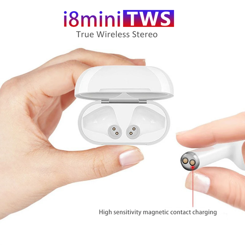 Новые мини i8-TWS Bluetooth наушники с зарядной коробкой спортивные наушники беспроводные наушники гарнитура i8x для iPhone 6 7 8