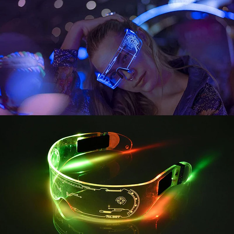 LED Glasses EL Wire Neon Party Luminous Light Up Rave Costume Decor SunGlasses Halloween Decoration | Лампы и освещение