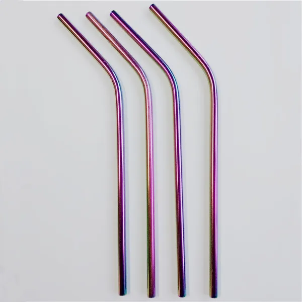 Rainbow Bent 50 шт./лот соломинки многократного использования из нержавеющей стали изогнутые прямые металлические питьевые соломинки для 20 унций 30 унций стакан домашние вечерние аксессуары для бара - Цвет: Rainbow Bent