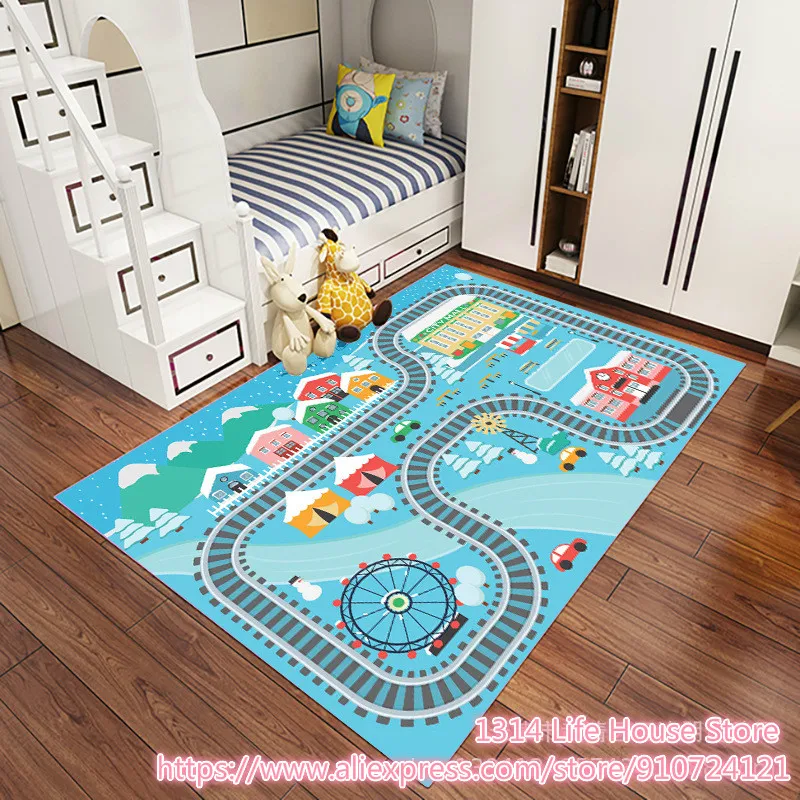 

Mo Mo Custom 3D Cartoon Carpet Animation Pattern Printed Living Room Cartoon Carpet Creative Children Crawling Mat decoration