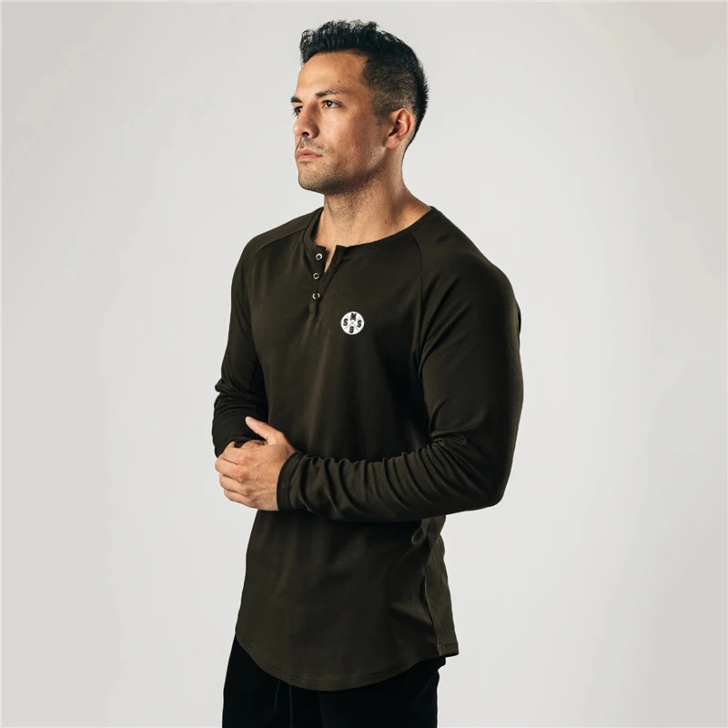 

Футболка мужская для фитнеса и бодибилдинга, топ на весну и осень, хлопковая с длинным рукавом, новинка 2021