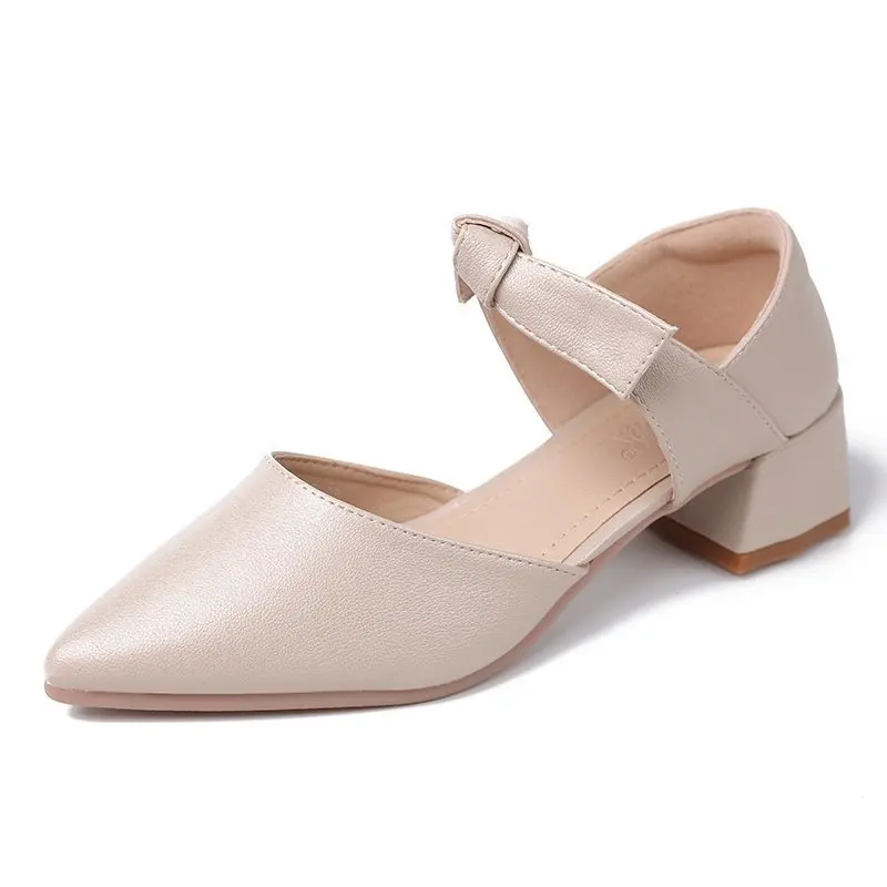 

Sandals Straps Comfort Shoes for Women Clear Heels Two Weare Suit Female Beige 2021 Summer Elastic Band Block Girls Black Point