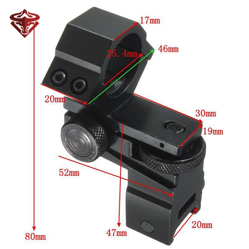 

25mm aperture K1 adjustable flashlight clip foreign trade sight bracket tube clip