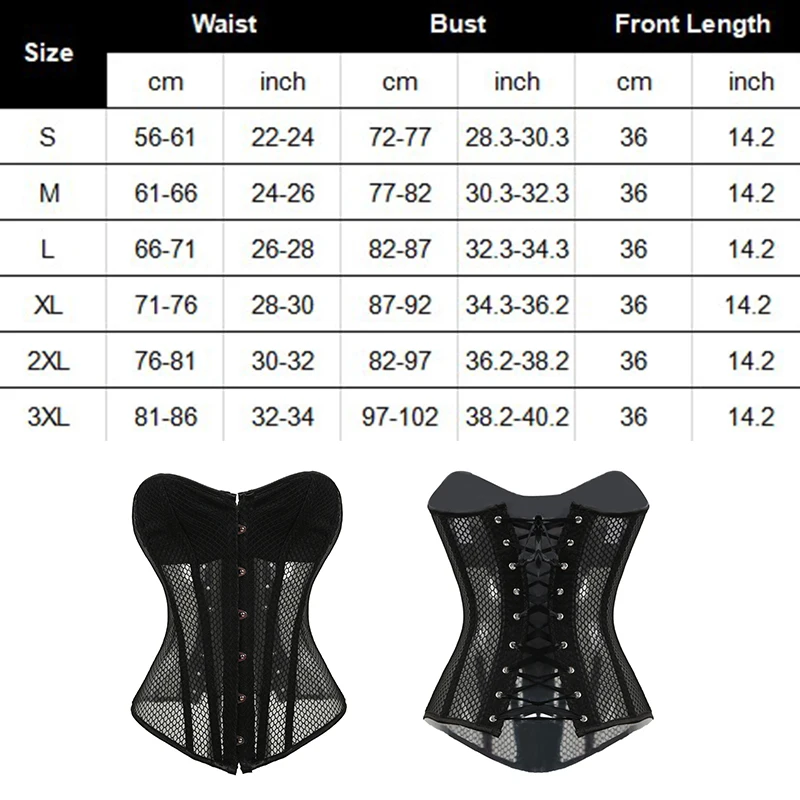 

Overbust Sexy Corset Women's Steel Boned Short Torso Breathable Bustier Mesh Hollow Out Waist Cincher Waspie Corset Top Blouse