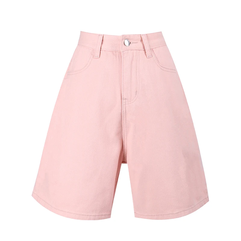 

2021 New All-Match Candy Multi-Color Loose Student Comfortable Light And Thin Quality New Five-Point High-Waisted Shorts Jeans