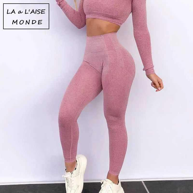 Женские спортивные Леггинсы Seamelss с высокой талией для фитнеса женские