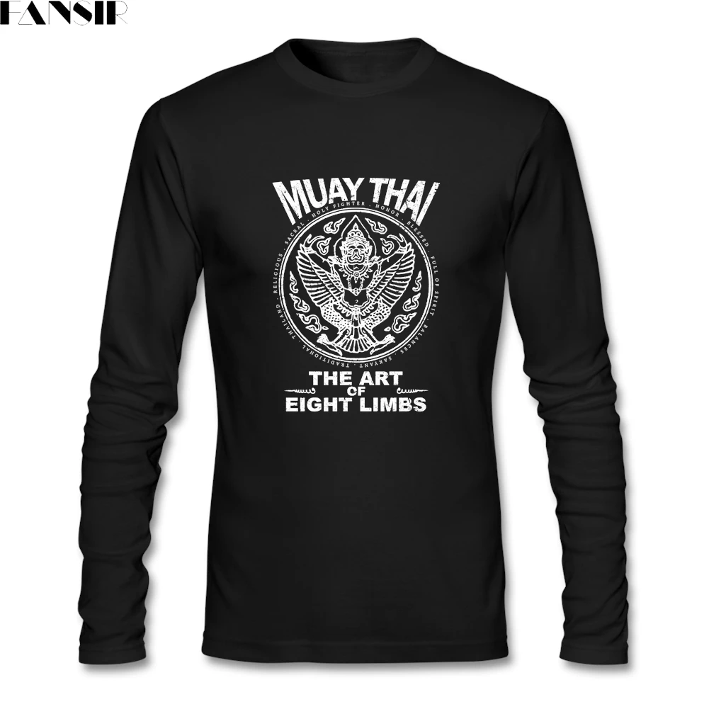 Футболка Muay Thai со скидкой мужская одежда из 100% хлопка с длинными рукавами и