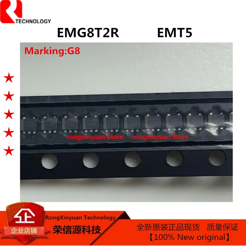 50 шт./лот EMG8T2R SC70 5 маркировка: G8 EMT5 EMG8 T2R биполярные транзисторы предвзятый двойной