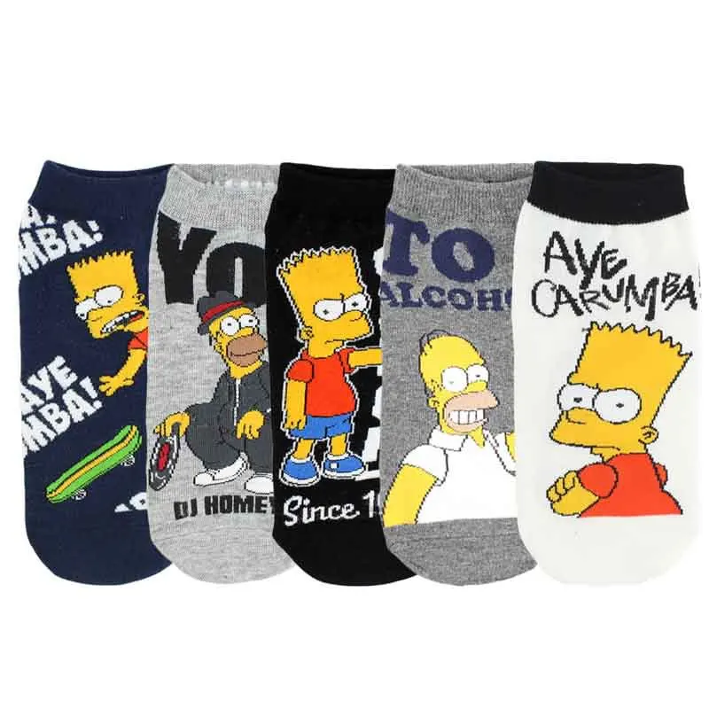 Короткие Семейные носки с героями мультфильмов для взрослых Барт эйв Эйб мужчина